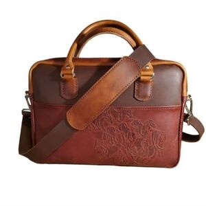 Handcrafted Genuine Leather Unisex Western Messenger Laptop Briefcase Bag